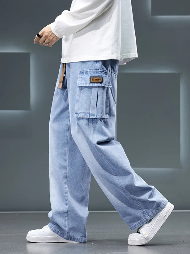 Jean cargo large homme