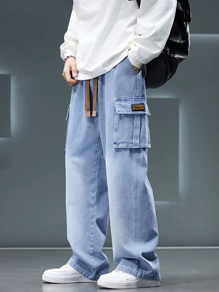 Jean cargo large homme