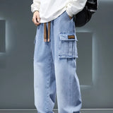 Jean cargo large homme