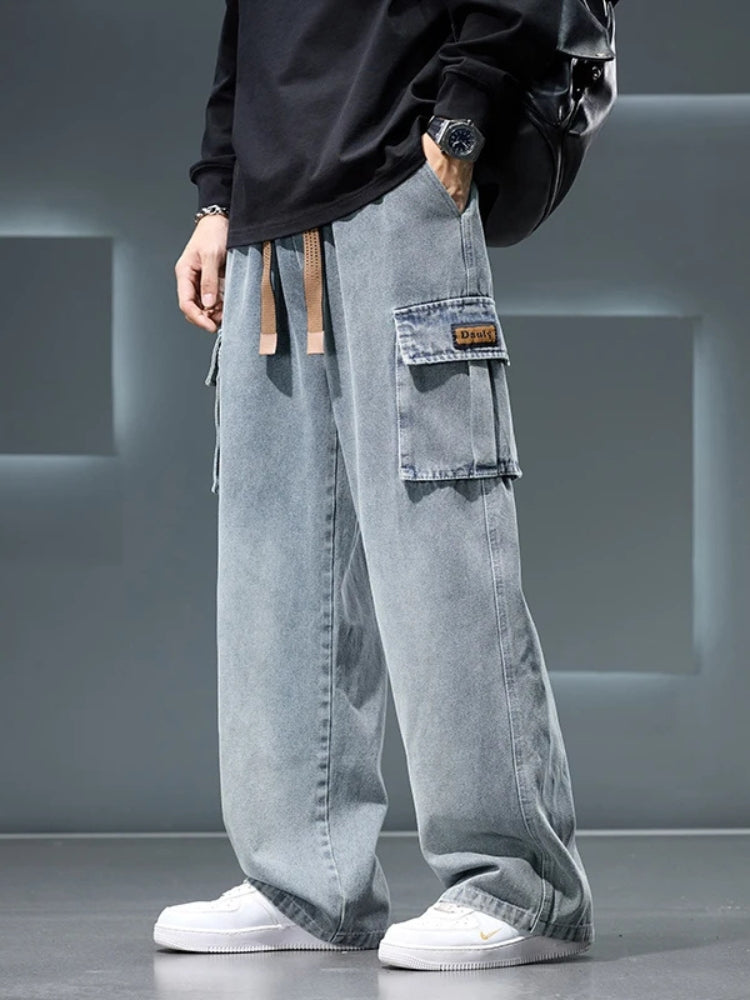 Jean cargo large homme