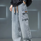 Jean cargo large homme