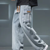 Jean cargo large homme