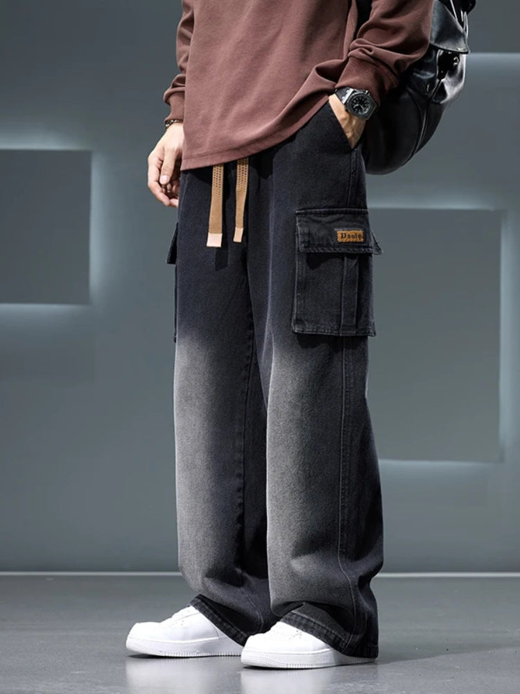 Jean cargo large homme