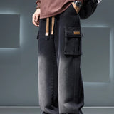 Jean cargo large homme