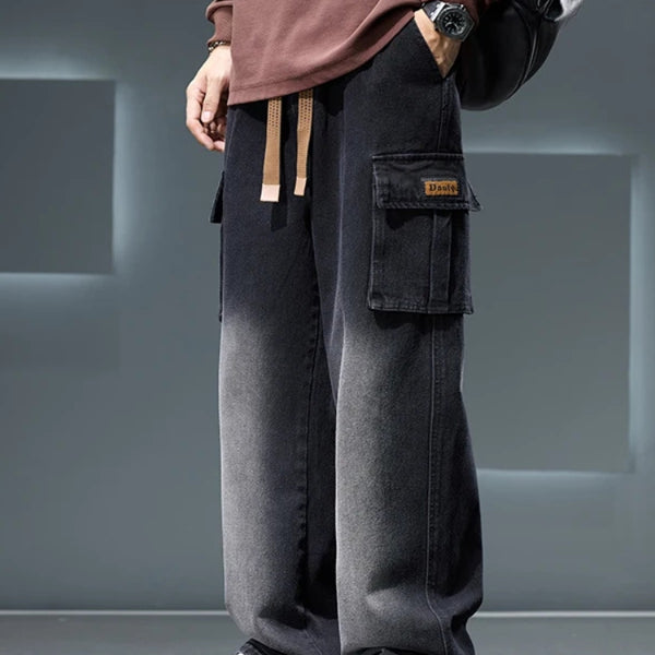 Jean cargo large homme