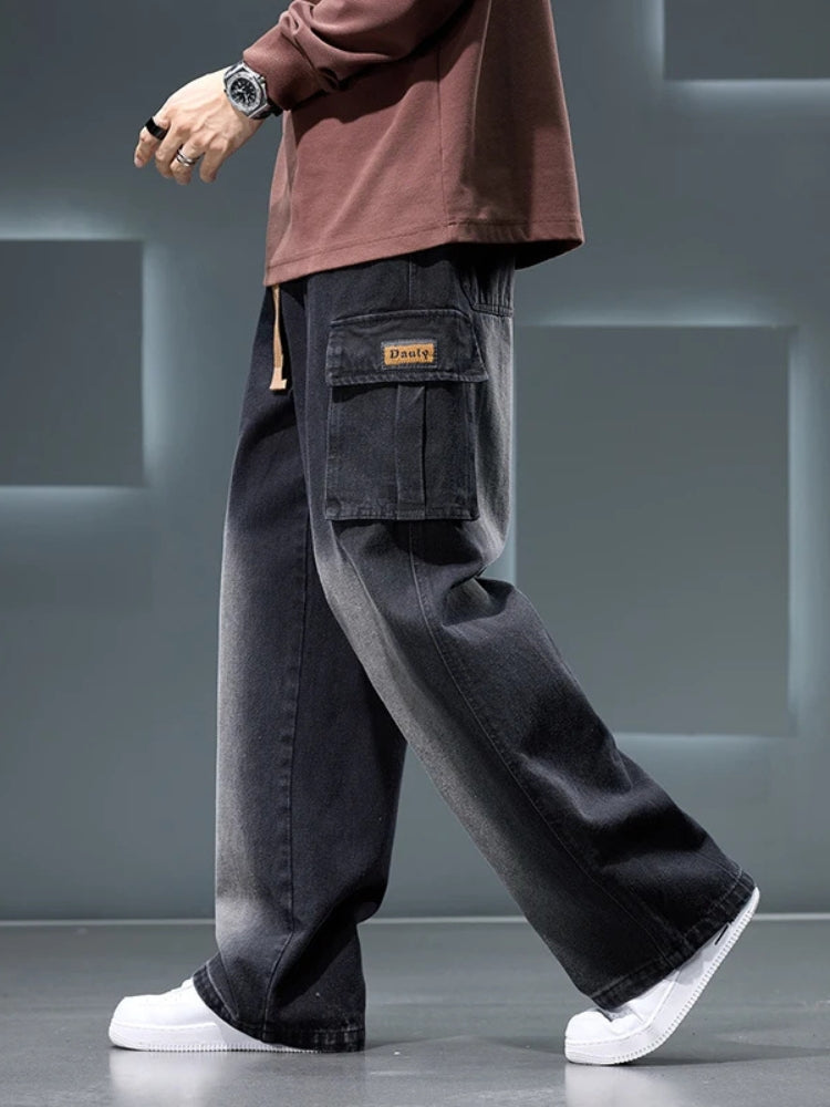 Jean cargo large homme