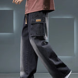 Jean cargo large homme
