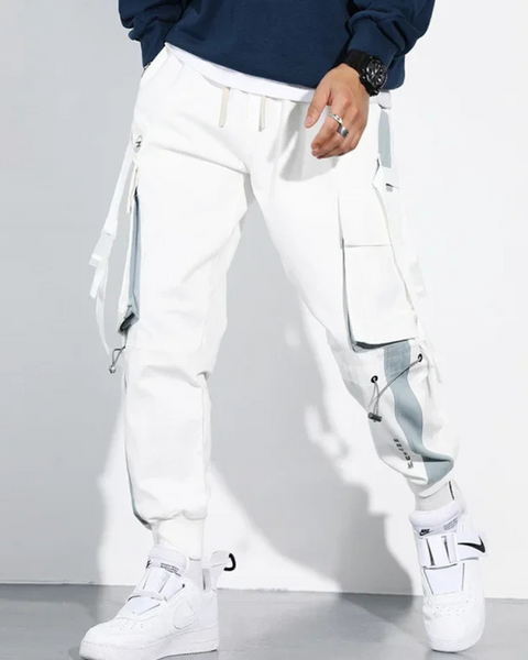 Pantalon cargo léger blanc homme
