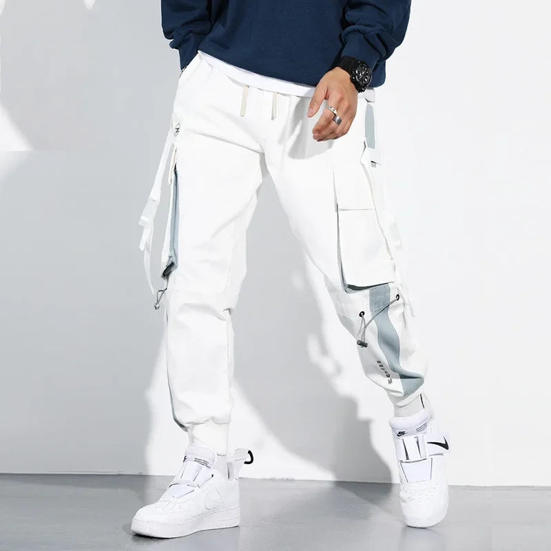 Pantalon cargo léger blanc homme