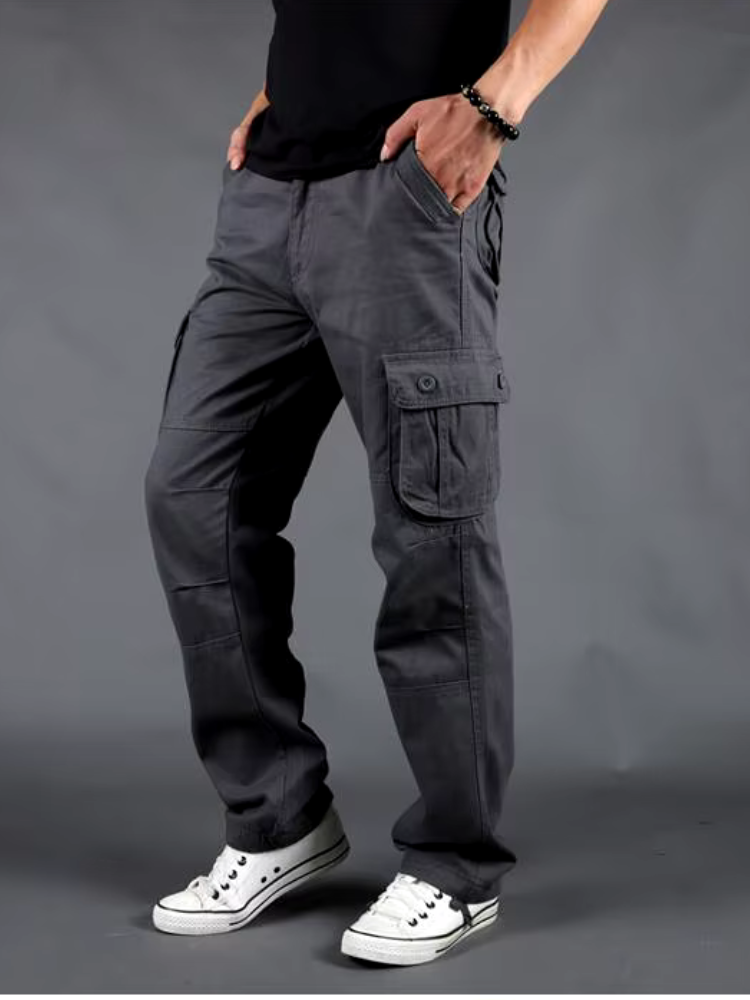 Pantalon cargo pour homme à coupe droite