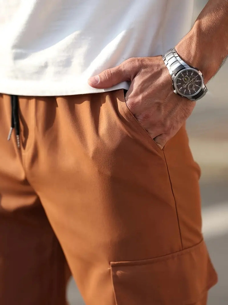 Pantalon cargo orange homme - Main Image