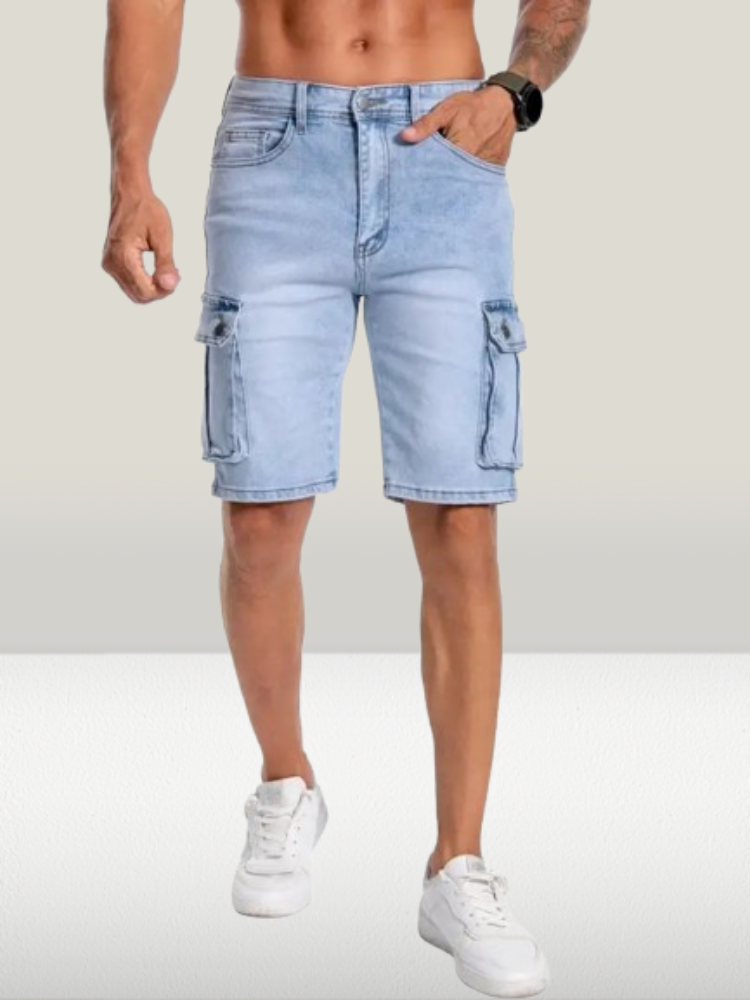 Short jean homme cargo