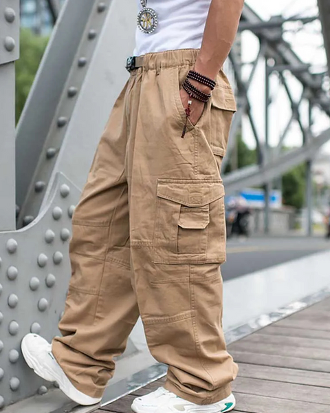 Pantalon cargo large pour homme